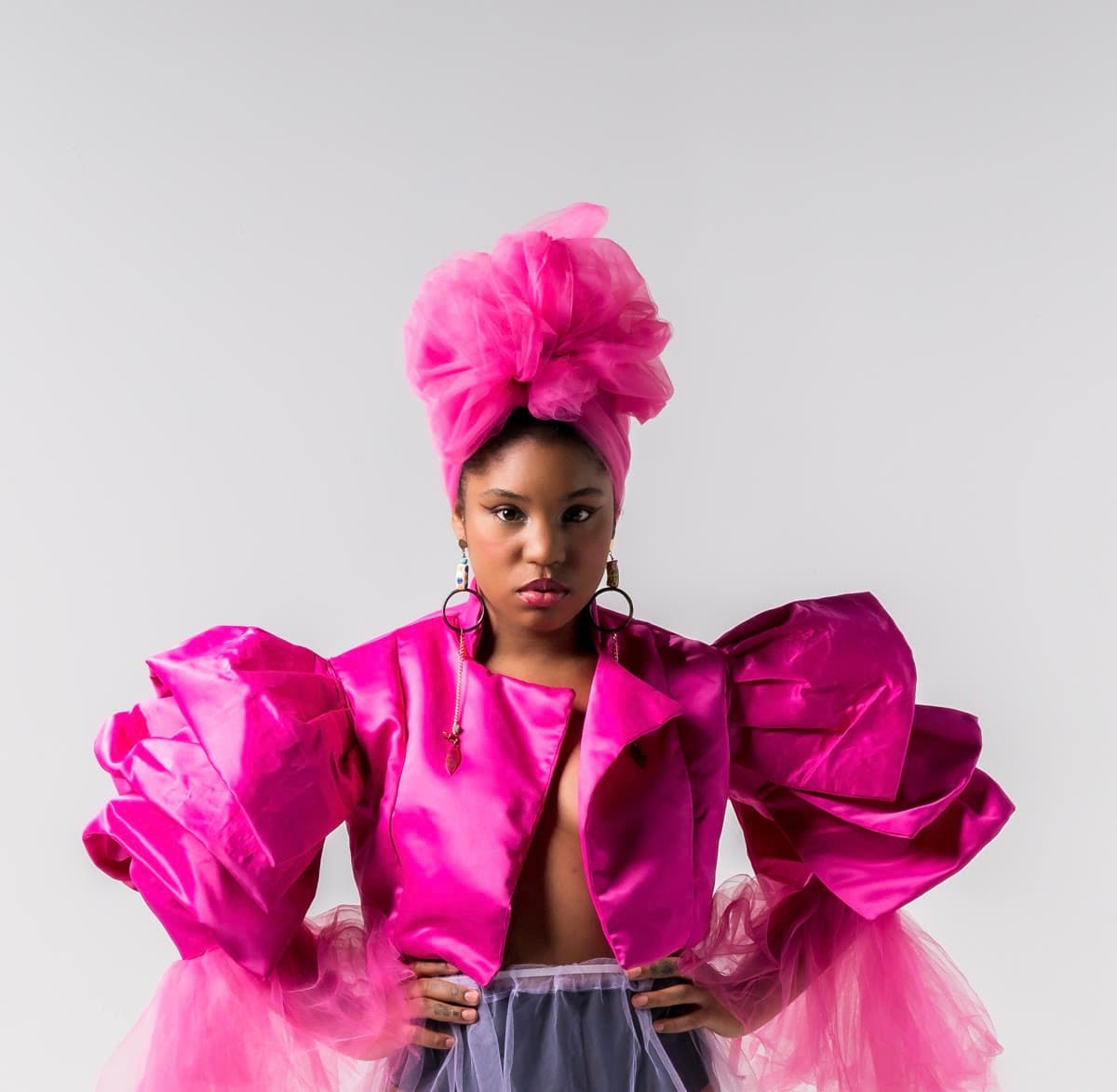 Bouganvilye — pink sculptural jacket from the Drapeau collection